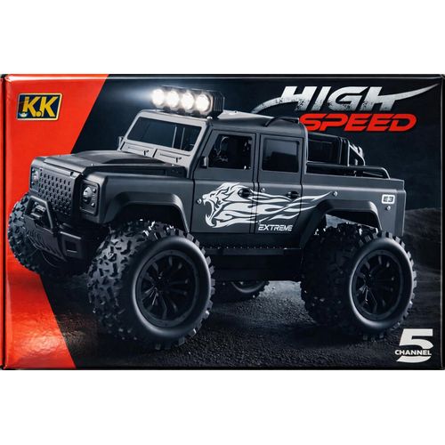 ToyBoi High Speed Remote Control Car 20km/hr Electric Off Road RC Truck with LED Headlights Rechargeable Toy Scale 1/16 Colour Black | Model: TB-RC10