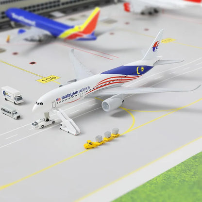 Aircraft Malaysia Airlines Airbus Display Stand With Landing Wheels Diecast Model 20cm Scale (No. 325)Airplane