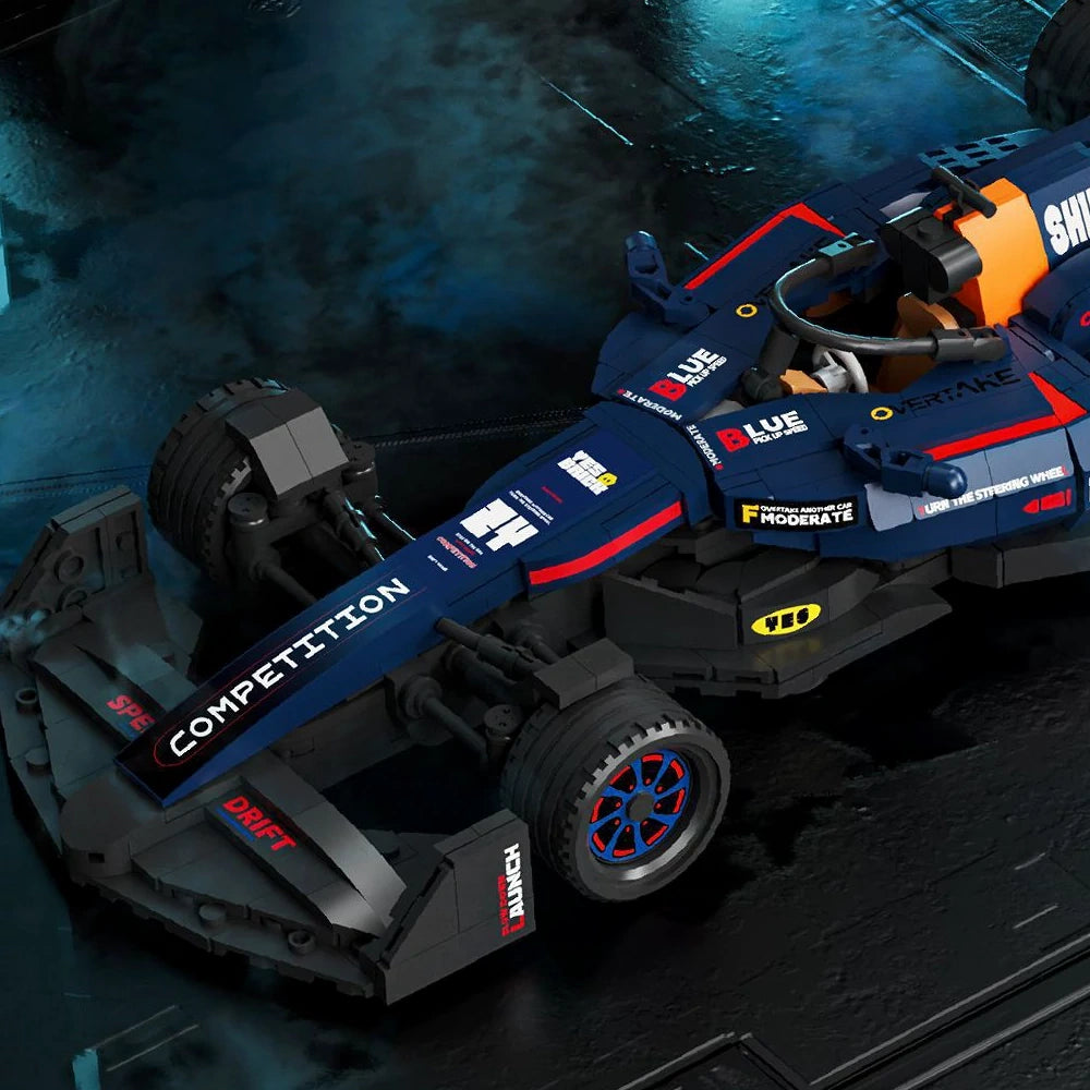 Yes Brick Blue Car (No.2230) 962 PCS. Mini Speed Drift.