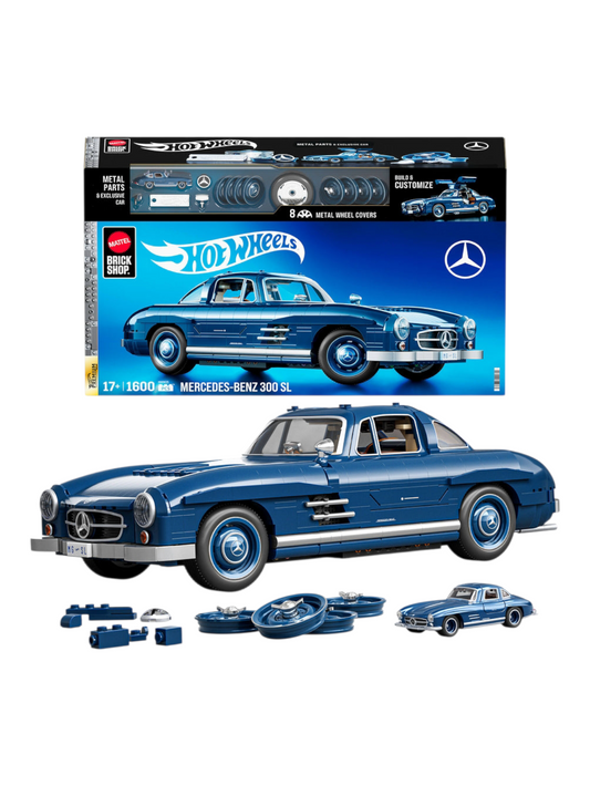 Mattel Brick Shop HotWheels Mercedes-Benz 300 SL Building Set 1:12 Scale