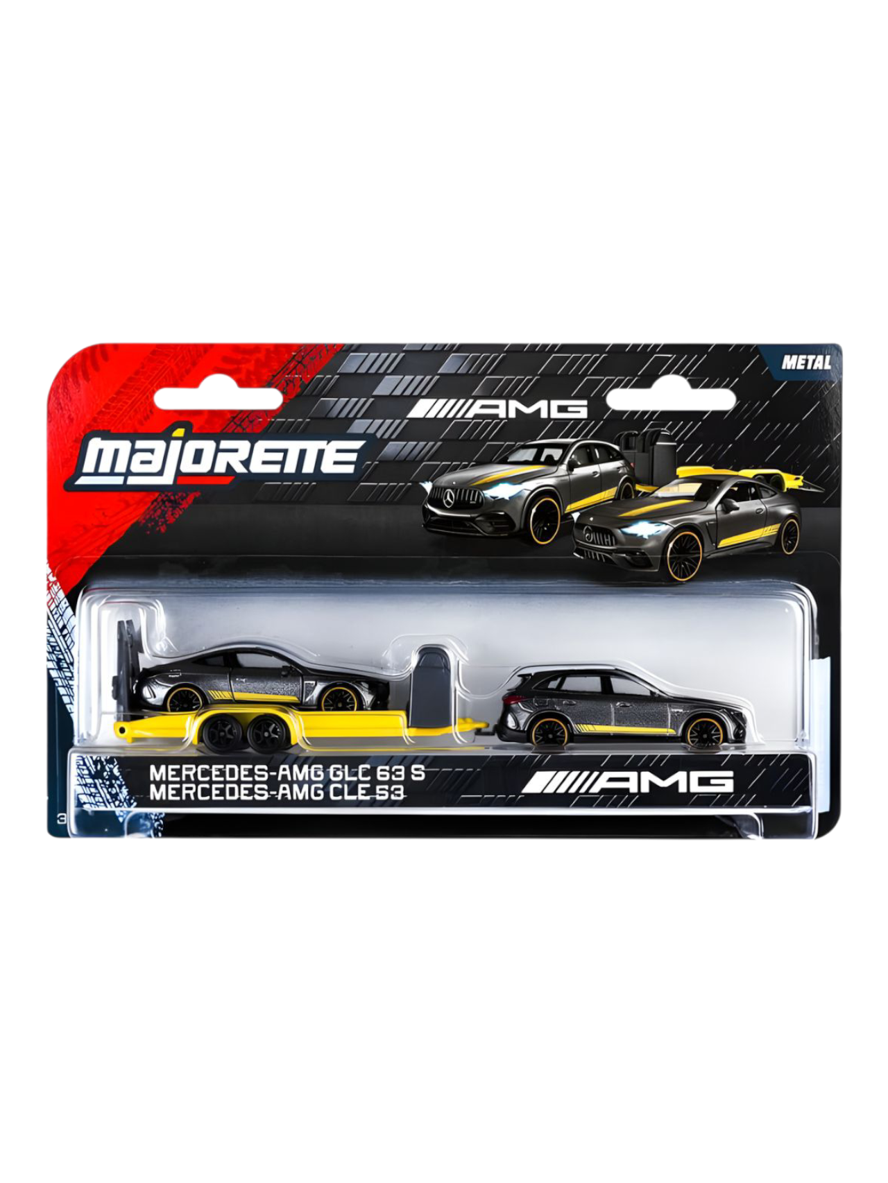 Majorette: Mercedes-AMG Deluxe Trailer - GLC 63 S + CLE 53/1:64 Scale / Code - 8502103000