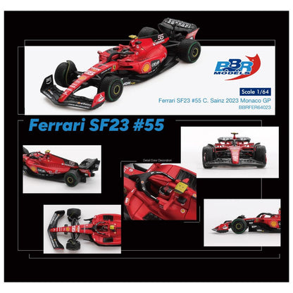 BBR Ferrari SF23 16 C Sainz 2023 Monaco GP ( code - BBRFER64022 ) MINI GT BBR Imported 1:64 Scale