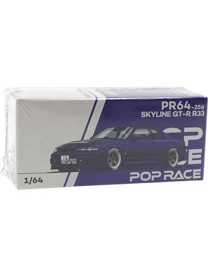 POP RACE Nissan Skyline GT-R R33 Purple 1:64 Die-Cast Car Model | PR64-256
