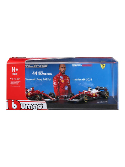 Bburago (18-56807H) Lewis Hamilton Seasonal Livery-2025 / Italian Gp-2025 Ferrari SF-25 No.44 Diecast Model 1:64 Scale
