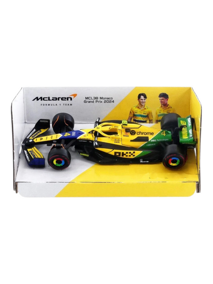 BBURAGO– MCLAREN MCL38 – Monaco  Grand Prix 2024 (f1) drawing oscar Piastri / lando Norris 1:43 Scale bburago- 18-38214