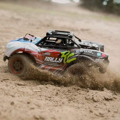 Rally High Speed Vehicle RC Remote Control Track Car 2.4GHz With LED Light , Largest Rubber Wheels, Rechargeable Battery Premium Look (Top speed 20 km/H) 1:18 Scale