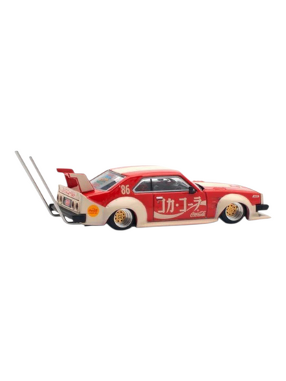 Pop Race PR64-135 x Tiny Coca-Cola Skyline C210 Kaido Racer Bosozoku Style 1:64 Scale