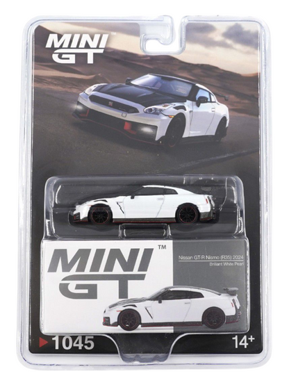 Mini GT Nissan GT-R Nismo R35 2024 (Brilliant White Pearl) Code-1045 1:64 Scale