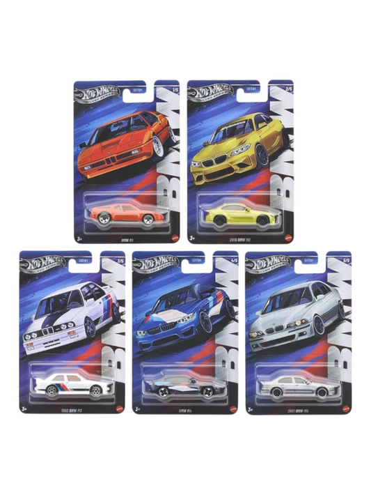 HotWheels Silver Series BMW Set of 5 Imported Mainline Card Art 1:64 Scale