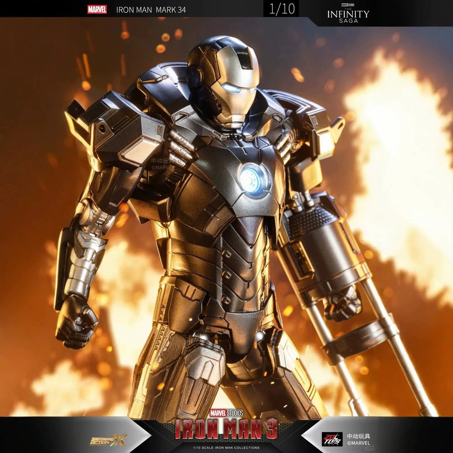 ZD Toys Marvel Studios The Infinity Saga 'Iron Man 3 No.34 XXXIV 1:10 Scale Action Figures