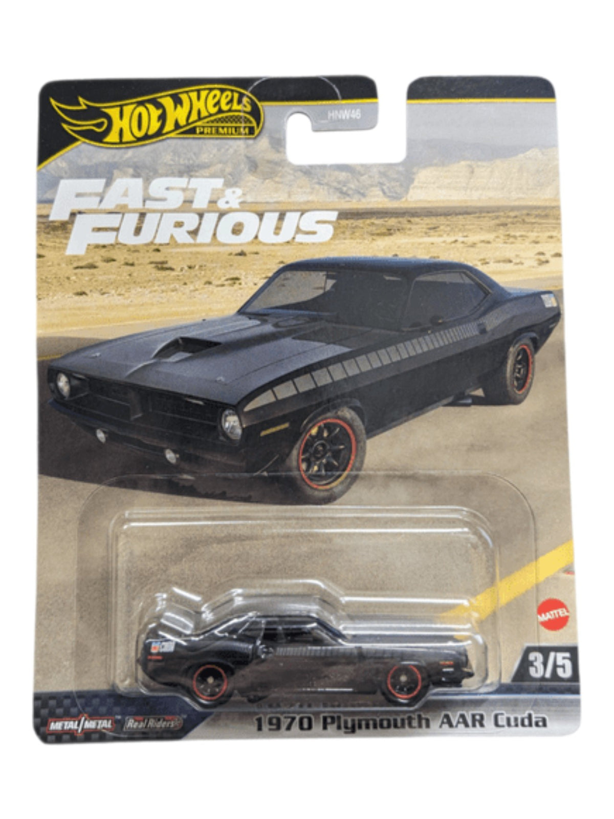 Hotwheels Fast & Furious 1970 Plymouth AAR Cuda Imported Premium Card Art 1:64 Scale
