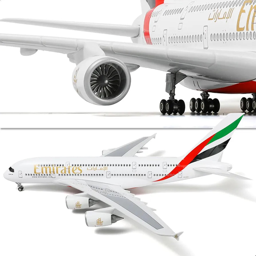 Aircraft Airbus A380 Emirates 18 Inch Diecast modal With Display Stand Sky Jumbo Airplane 1:160 Scale
