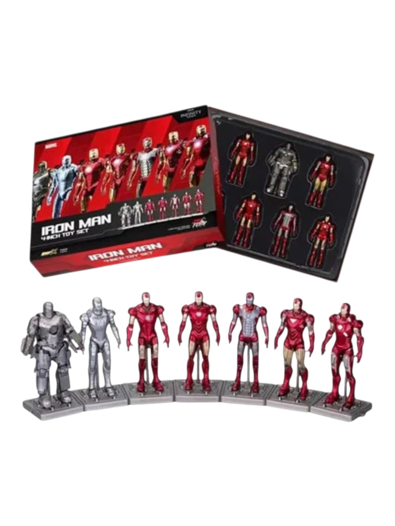 Marvel Studios : The Infinity Saga 4 Inch Scale Iron Man Collection Figures Set of 7 by ZD Toys