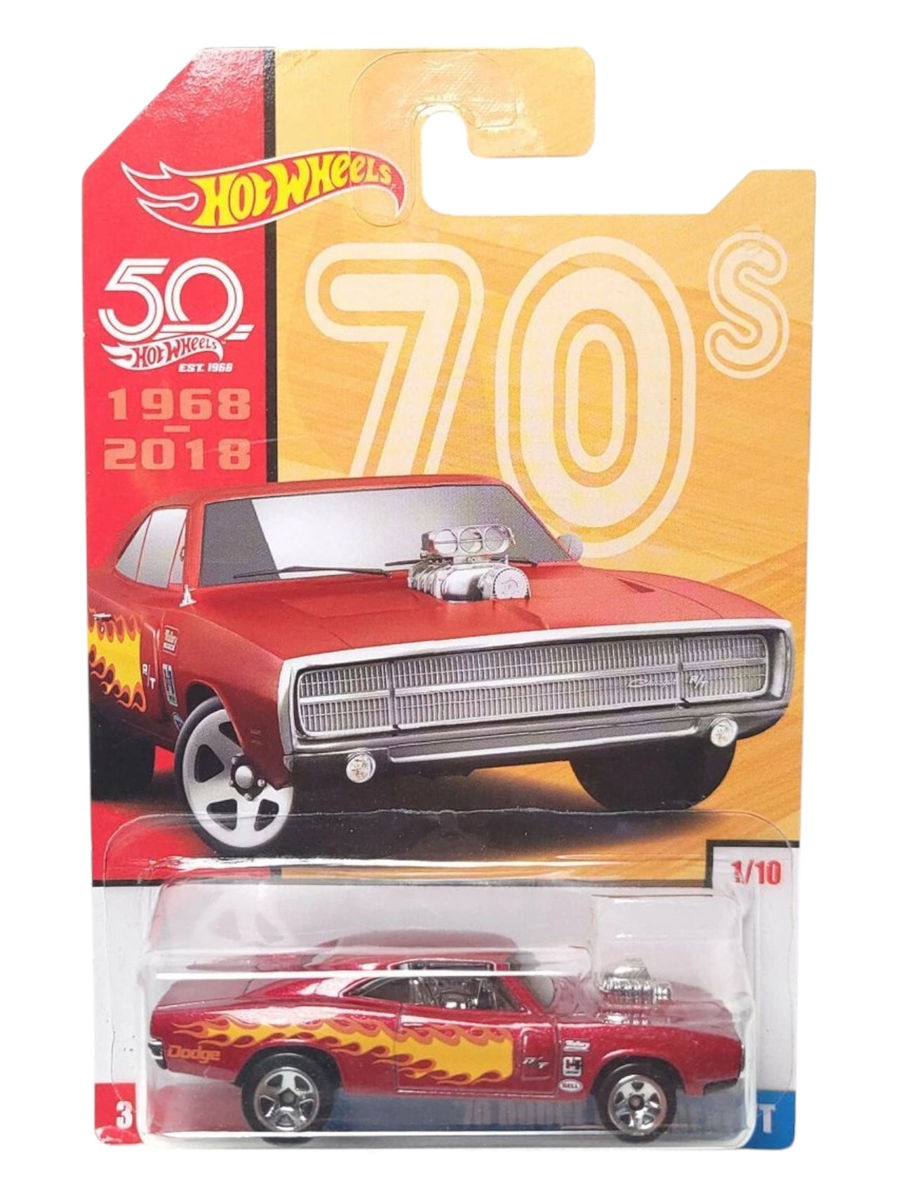 Hotwheels '70 Dodge charger r/t imported card art mainline 1:64 Scale