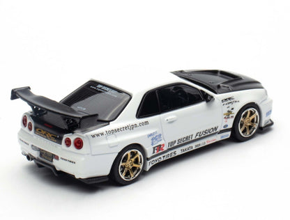 INNO64 Top Secret (R34) GT-R White 1:64 Scale Metal Diecast IN64-R34TS-WHI