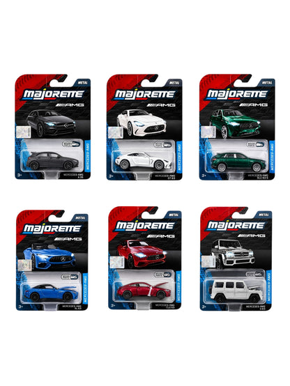 Majorette Premium Mercedes-AMG 6 Pcs Die Cast Car Set | G63, GT63, SL63, GLC63S, CLE53 & A35 | Metal Toy Cars with Opening Parts 1:64 Scale
