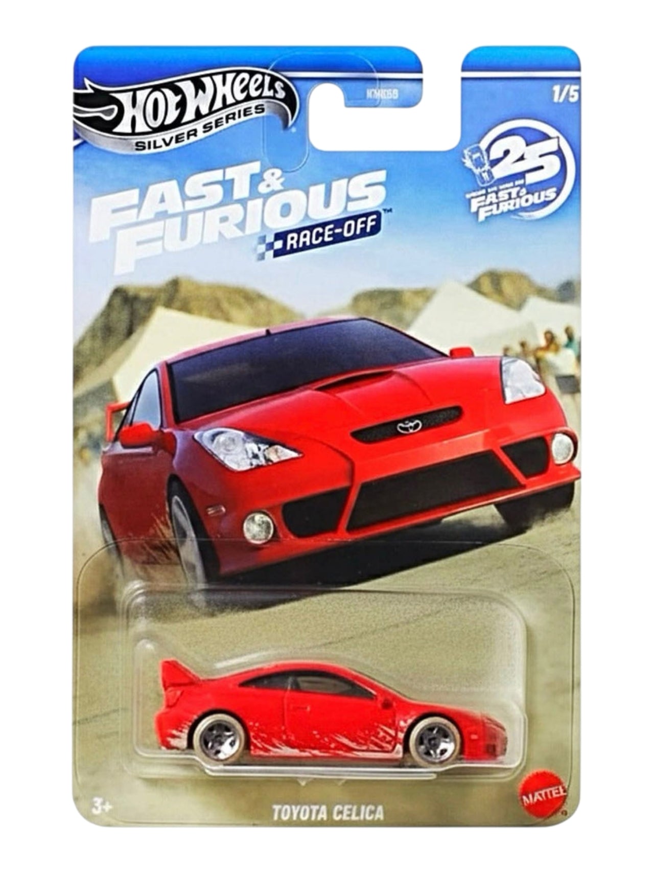 HotWheels Silver Series Fast And Furious Race- Off Set Of 5 Diecast Toyota Celica , Mazda RX-7 , Honda S2000 , Civic Eg , Volkswagen Jetta Mk3  1:64 Scale