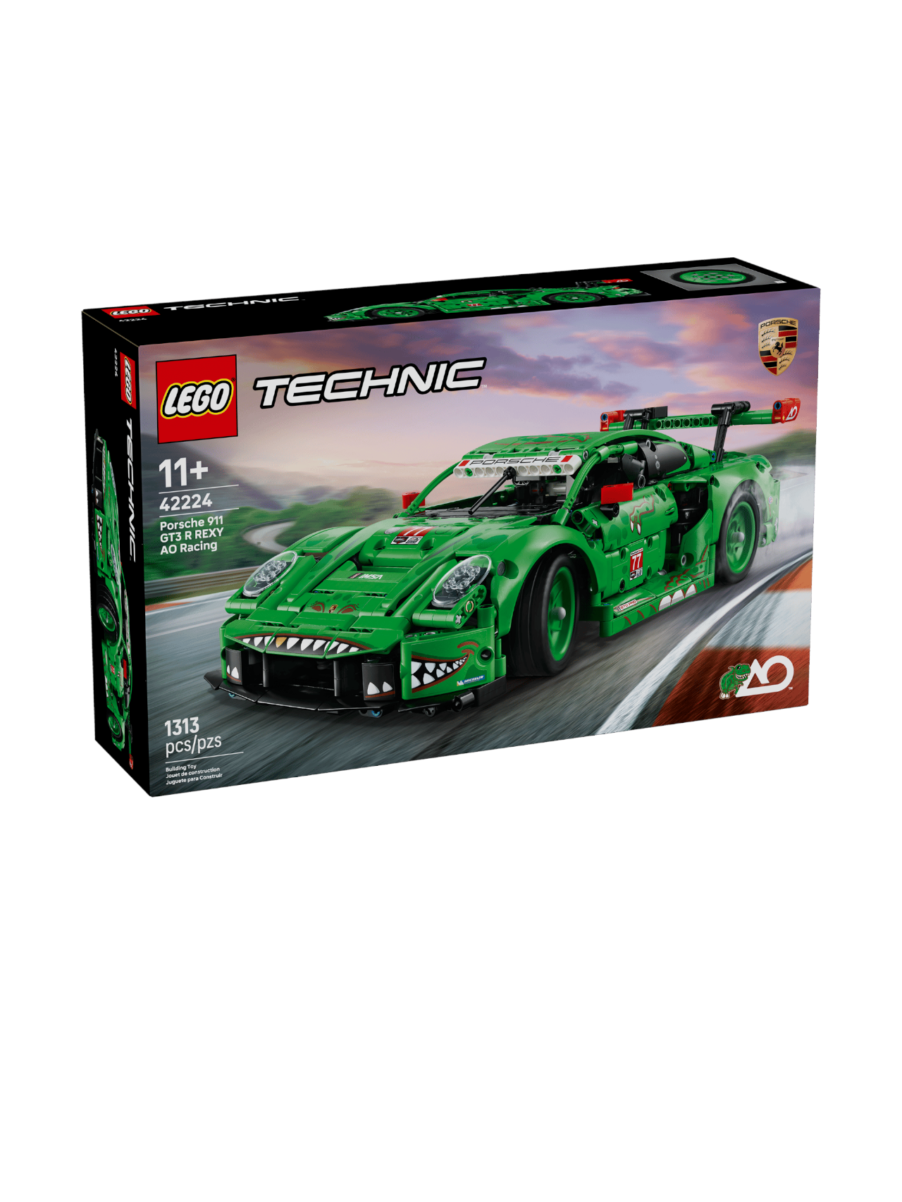 LEGO Technic Porsche 911 GT3 R Rexy AO Racing Car - Model Car Building Kit for Kids 1313 pcs