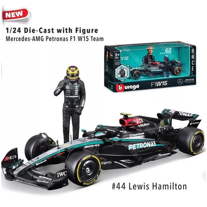 Bburago F1w15 No.44 Lewis Hamilton Mercedes AMG 1:24 Scale Formula One Team Diecast Model