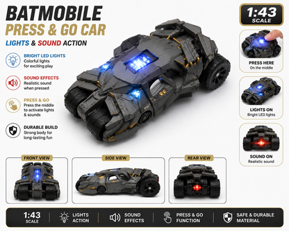 Tumbler 1:43 Scale Diecast Model Car with Light & Sound – Press Activation