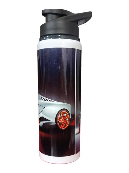 Water Bottle with Lamborghini Car Print-Stylish & Leakproof