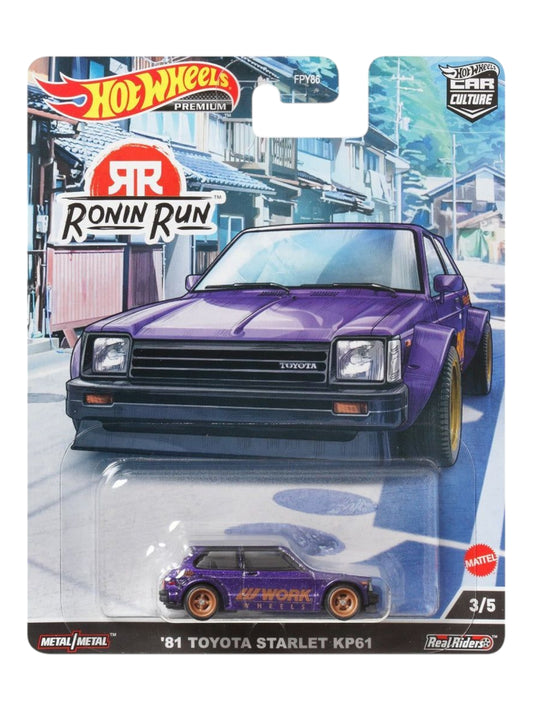 HotWheels Ronin Run 81 Toyota Starlet KP61 Imported Premium 1:64 Scale