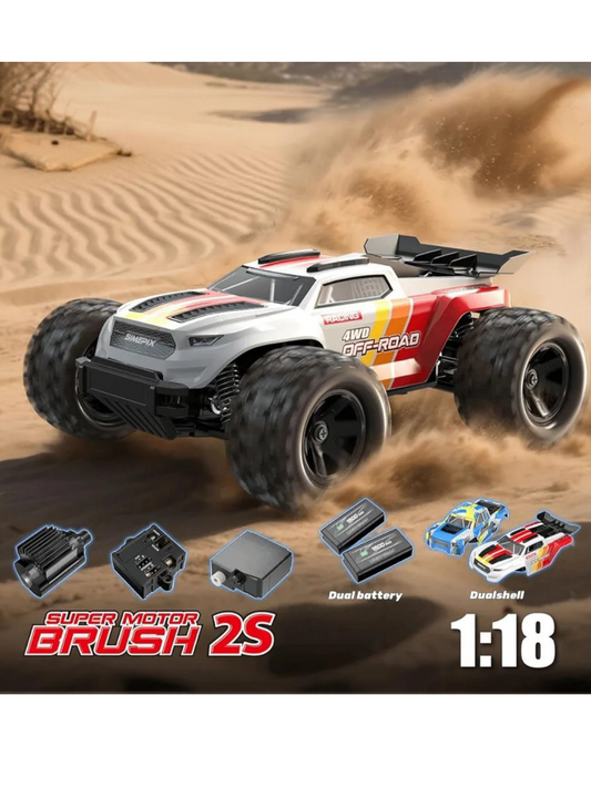 Mjx Hyper Go 18208 High Speed 4WD with 2.4 GHz Remote Control, 4X4 Waterproof Off-Road Truck with Two Rechargeable Batteries and Two car Bodies,1/18 Scale All Terrain RC Cars 35km/h