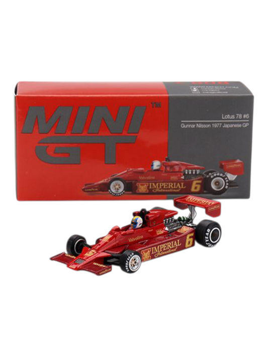 Mini GT Lotus 78 #6 (Gunnar Nilsson 1977 Japanese GP) Code-808 1:64 Scale