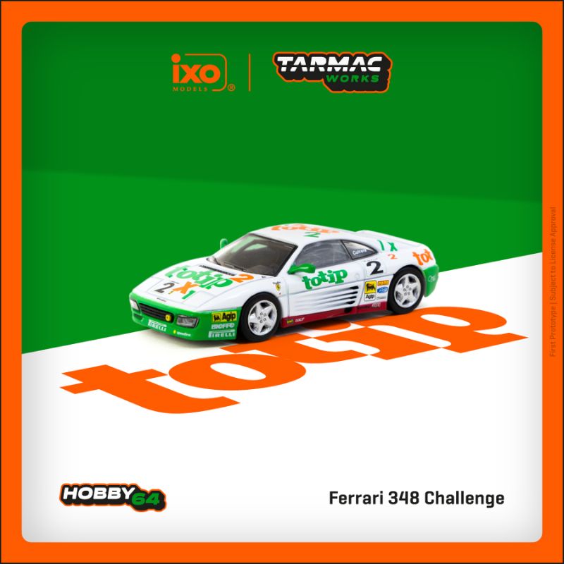 Tarmac Works Ferrari 348 Challenge 1993 1:64 Scale (With Acrylic Case)