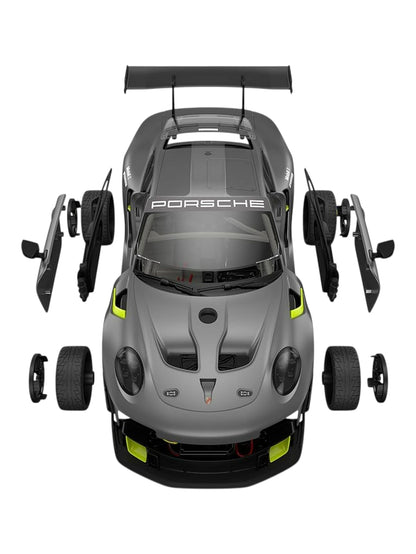 Rastar Rc assembly model kit porsche 911 gt2 rs clubsport 25  remote control assembly plastic model kit (68 pcs& 8 pts radio control 1 pc 3" AA batteries for car & 2" AA batteries for controlar)1:18 scale
