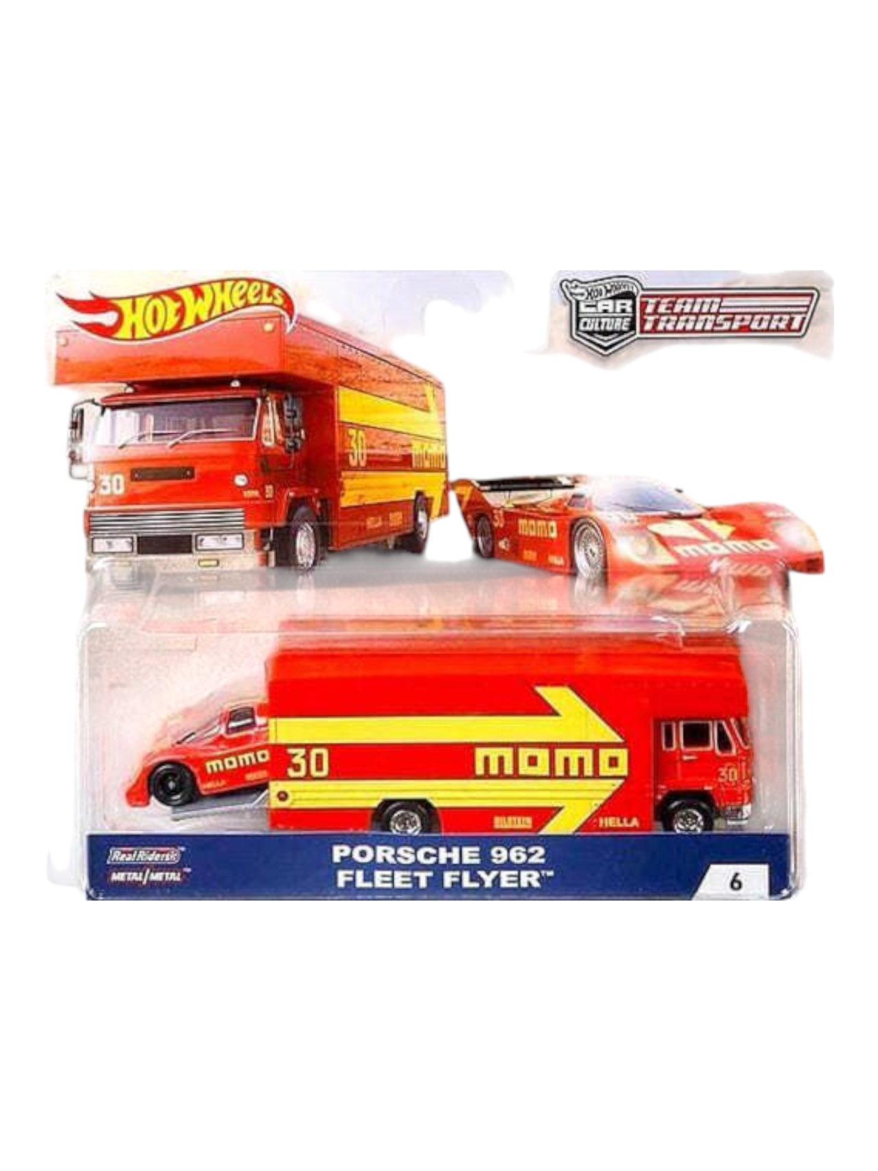 HotWheels Car Culture Team Transport Porsche 962 Fleet Flyer #6 Imported 1:64 Scale