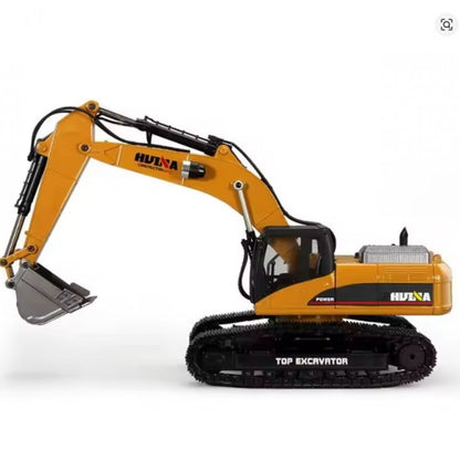 Huina Toys 1535 Excavator With 15 Functions 1:14 Scale Rechargeable Battery Playtime 20 to 30 minutes 2.4GHz Frequency Realistic Light and sound Remote Control Truck RC