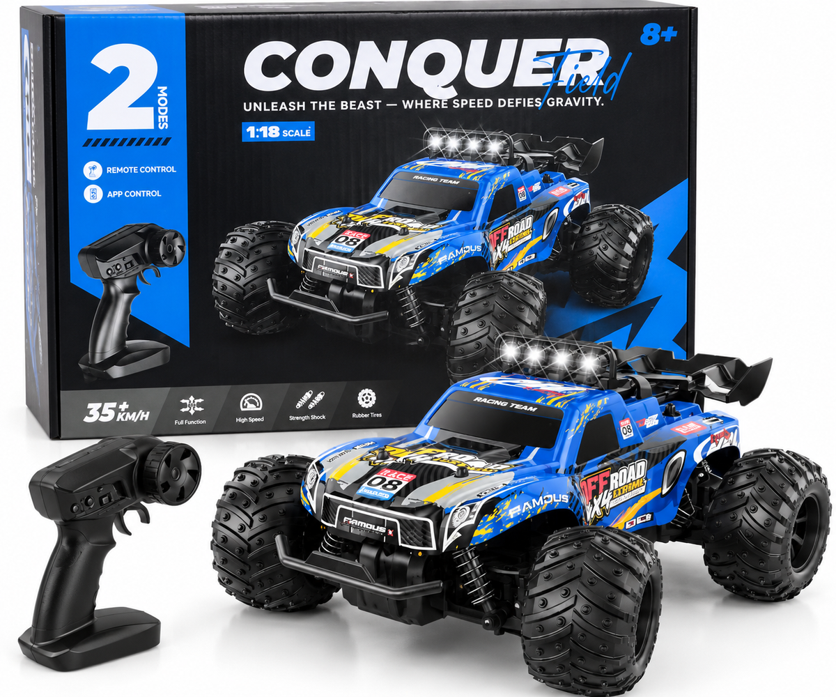 Wild DRIVE 1:18 Scale Wild Drive Off-Road RC Car | 35+ KM/H | 2.4GHz| Full Function 4WD | High-Traction Tires | LED Lights Remote Control Car R/C