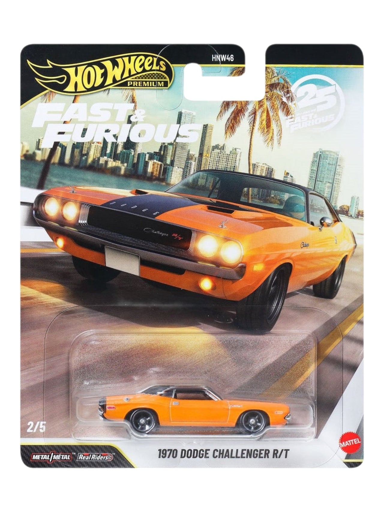 HotWheels Fast and Furious '1970 Dodge Challenger R/T Imported Premium Car 1:64 Scale