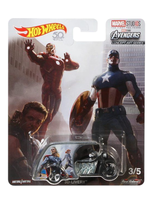 HotWheels Marvel Studios The First Ten Years Avengers Concept Art Series 3D-Livery Imported Premium 1:64 Scale