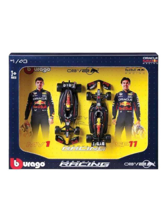 Bburago  Formula 1 (F1) Red Bull Racing RB20 2024 Verstappen/Perez Twin Pack frame 1:43 Model 38099