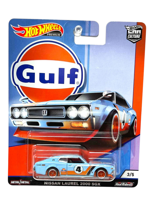 HotWheels Car Culture Gulf Nissan Laurel 2000 SGX Imported Premium 1:64 Scale