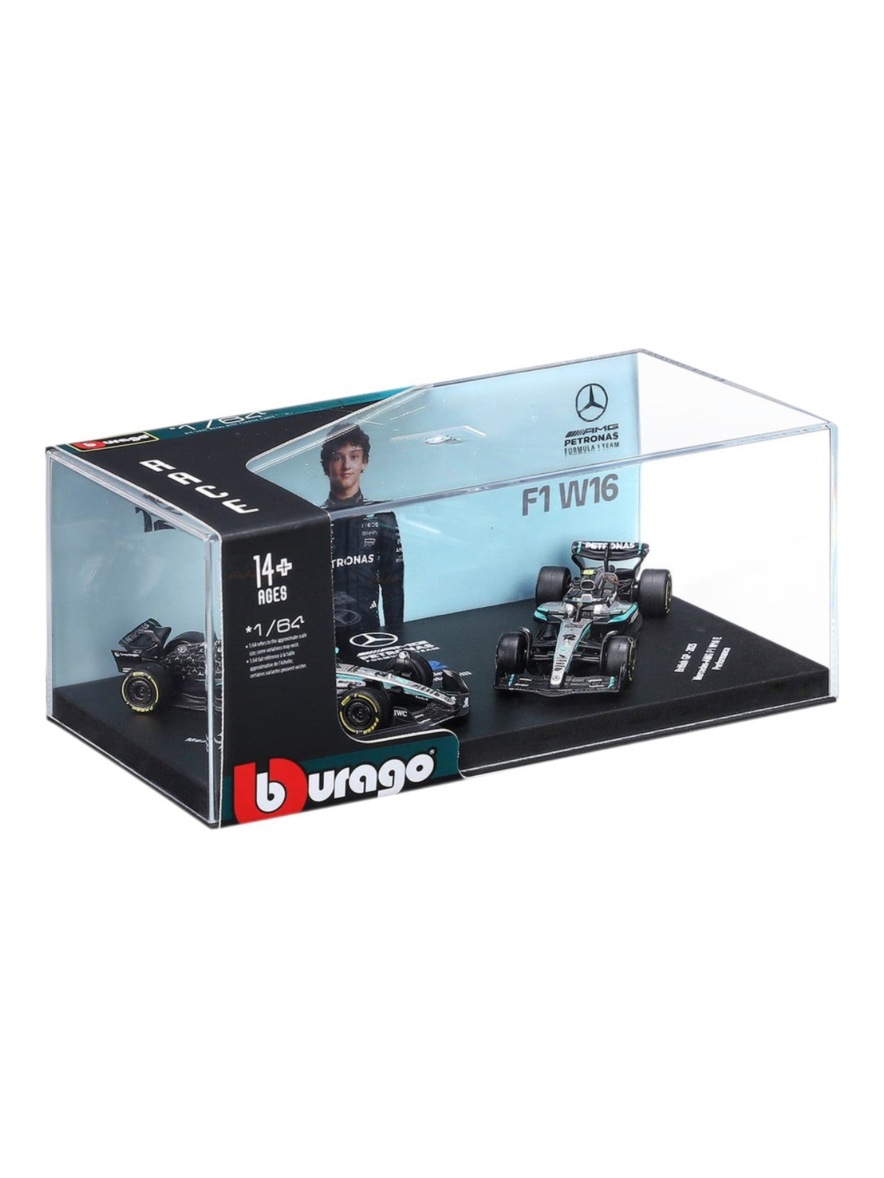 Bburago (18-58020A) Kimi Antonelli British GP 2025 Mercedes - Amg F1 W16 E Performance No.12 Diecast Model 1:64 Scale