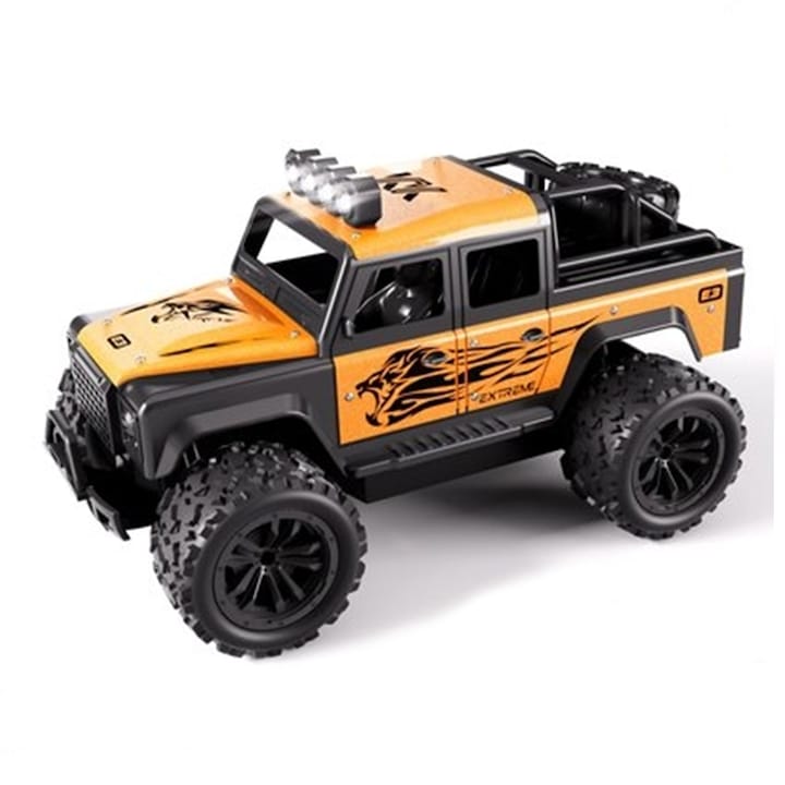 ToyBoi High Speed Remote Control Car 20km/hr Electric Off Road RC Truck with LED Headlights Rechargeable Toy Scale 1/16 Colour Black | Model: TB-RC10