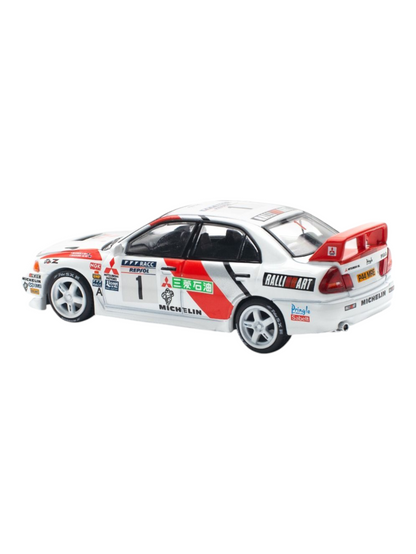 Pop Race Mitsubishi Lancer Evolution IV 1977 Catalunya Rally Winner PR640165 1:64 Scale