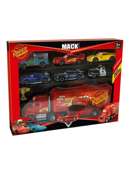 Disney Pixar Mack Die-Cast Racing Car Toy Set with Multiple Cars & Truck, Catapult Function – Kids Toy Gift Set (Unlicensed Product)