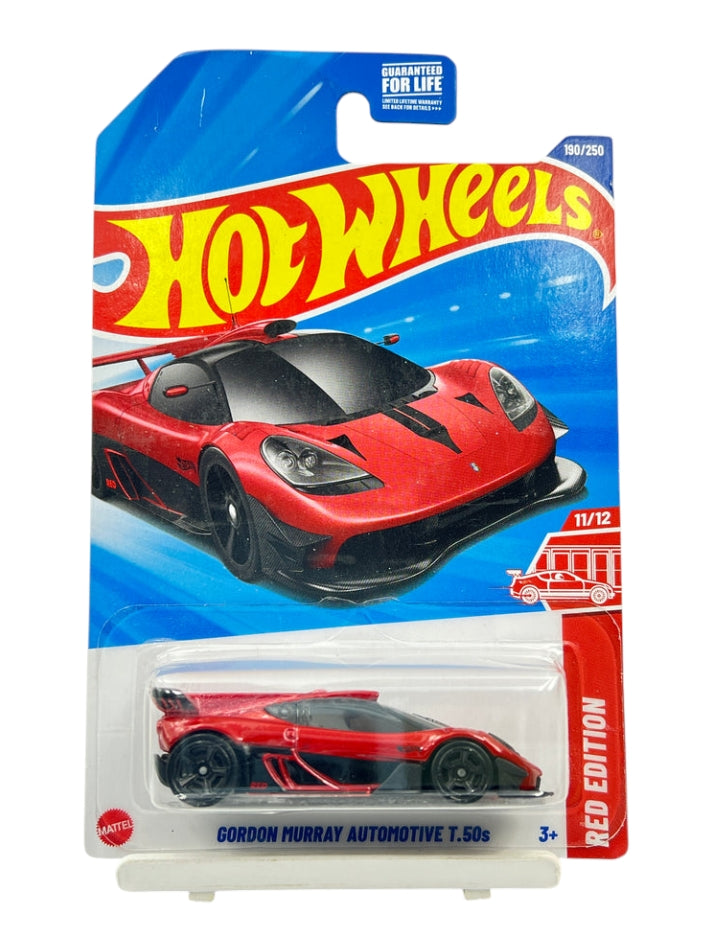HotWheels 'GORDON MURRAY AUTOMATIC T.50s (Red Edition) Imported mainline 1:64 Scale