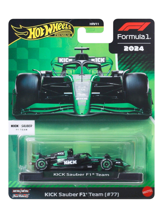 HotWheels Formula 1 (F1) 2024 Kick Sauber F1 Team (#77) Imported Premium 1:64 Scale