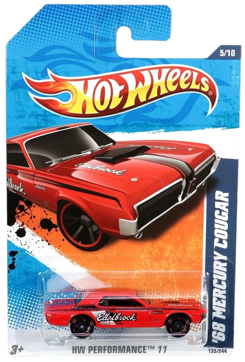 Hotwheels '68 mercury cougar imported mainline card art 1:64 Scale