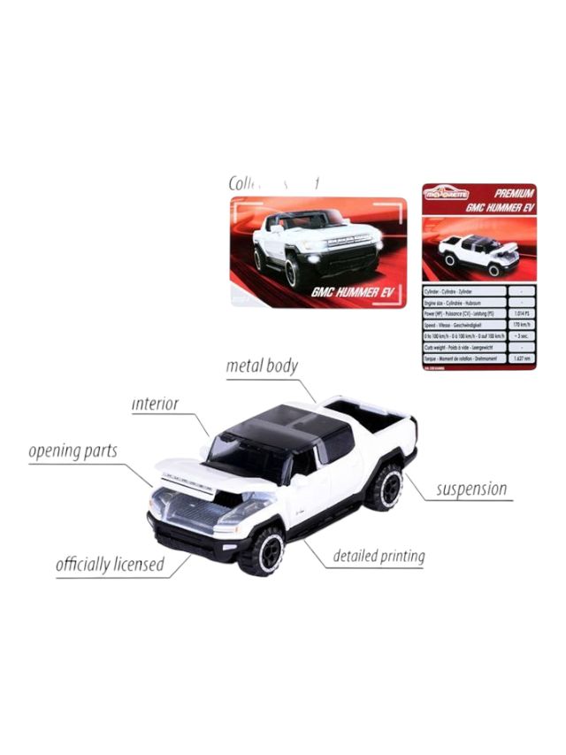 Majorette Premium Cars GMC Hummer EV 1:64 Scale