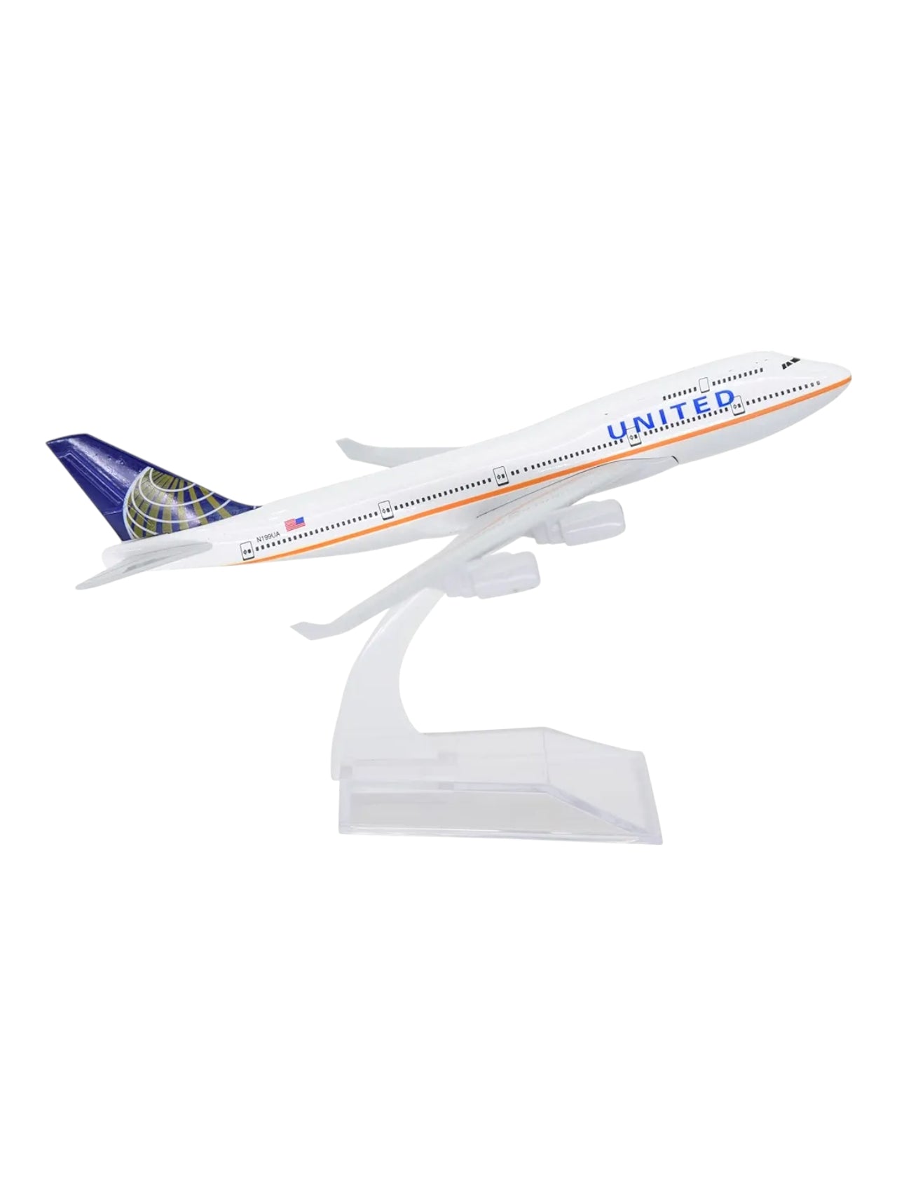 Aircraft Model Boeing B747 400 United Airline Metal Airplane Model 16cm ( code 127A)