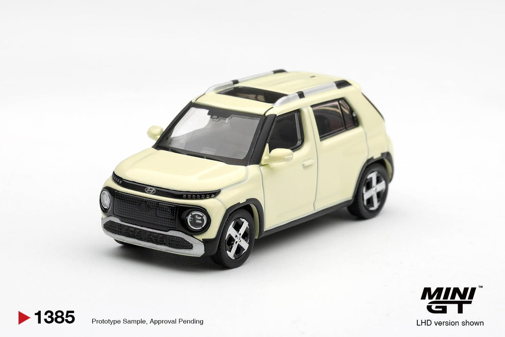 Pre-Order Mini GT No.1385 Hyundai Casper Butter Cream Yellow Pearl 1:64 Scale Diecast Model
