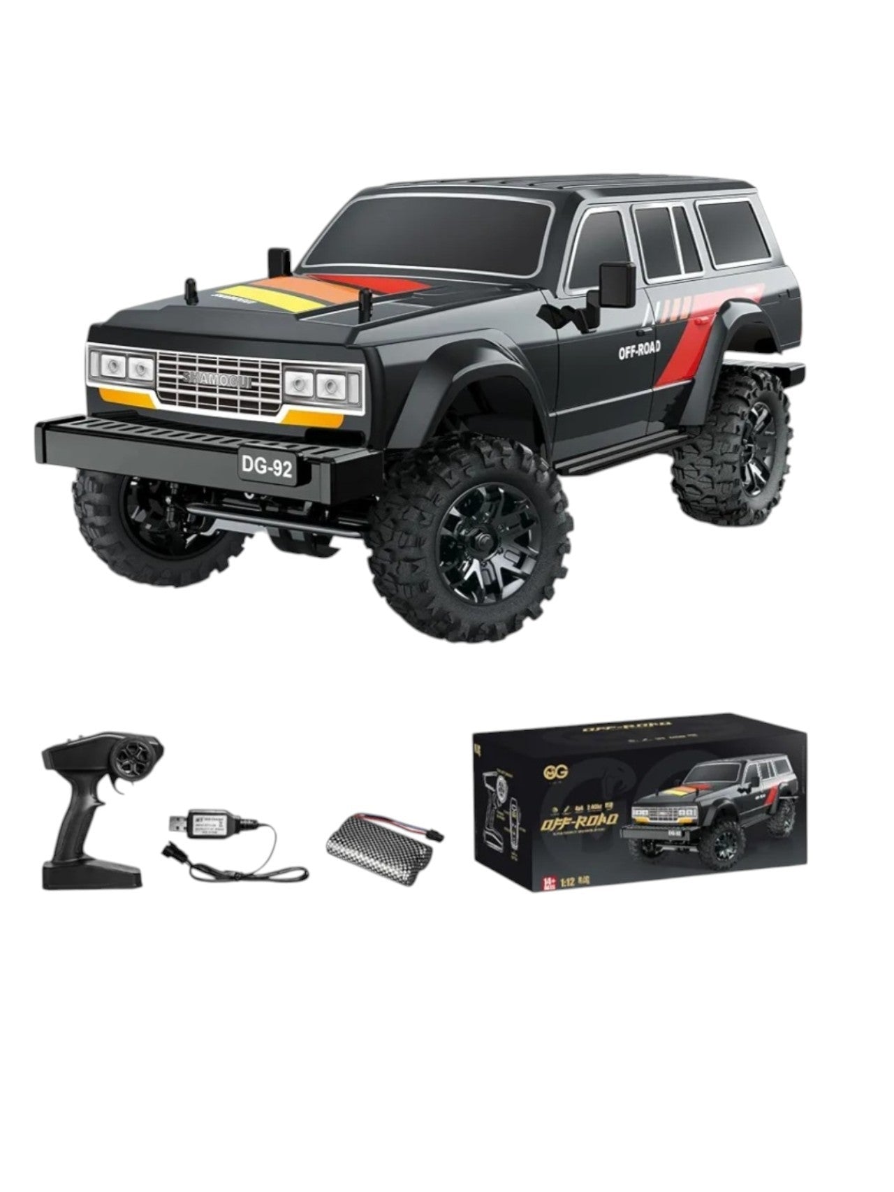 SHAMOGUI DG92 1/12 Scale 4WD Ready-to-Run Off-Road Climbing Truck with LED Lights Speed 20KM/H No.DG-92