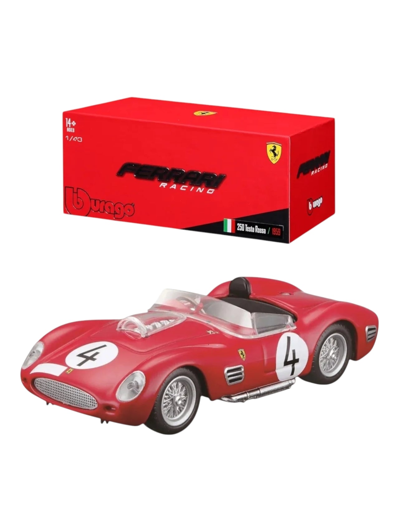 Bburago racing Ferrari 1959 250 testa rossa 1:43 scale