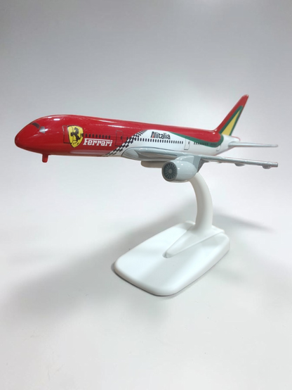 Aircraft 'Ferrari Alitalia Airlines Boeing 787 Display Stand With Landing Wheels 20cm Scale (No.310)